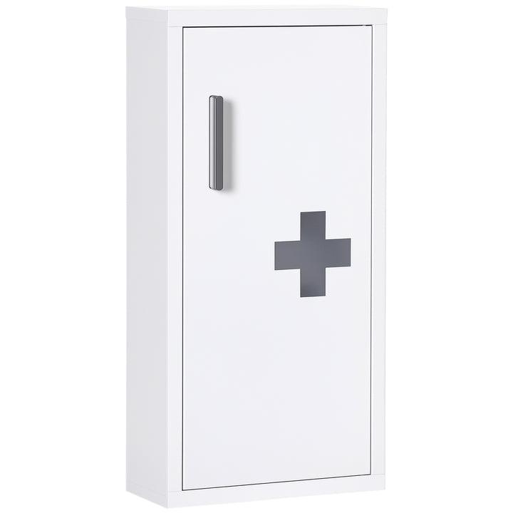 Armário Farmácia de Parede Armário de Medicamentos de Aço com 3 Níveis Porta Magnética para Cozinha Casa de Banho 30x12x60 cm Branco