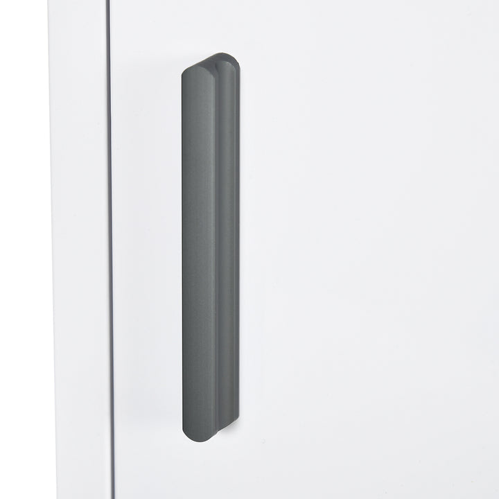 Armário Farmácia de Parede Armário de Medicamentos de Aço com 3 Níveis Porta Magnética para Cozinha Casa de Banho 30x12x60 cm Branco
