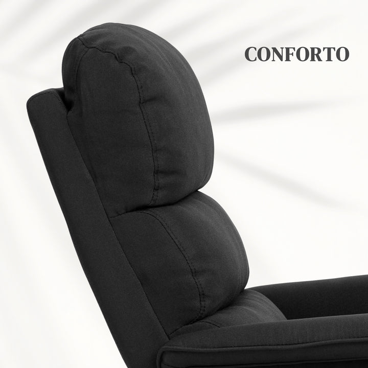 Poltrona Relax Reclinável Elétrica Poltrona Levanta Pessoas com Controlo Remoto e Bolso Lateral Poltrona Elétrica para Sala de Estar Dormitório 66x90x96 cm Preto