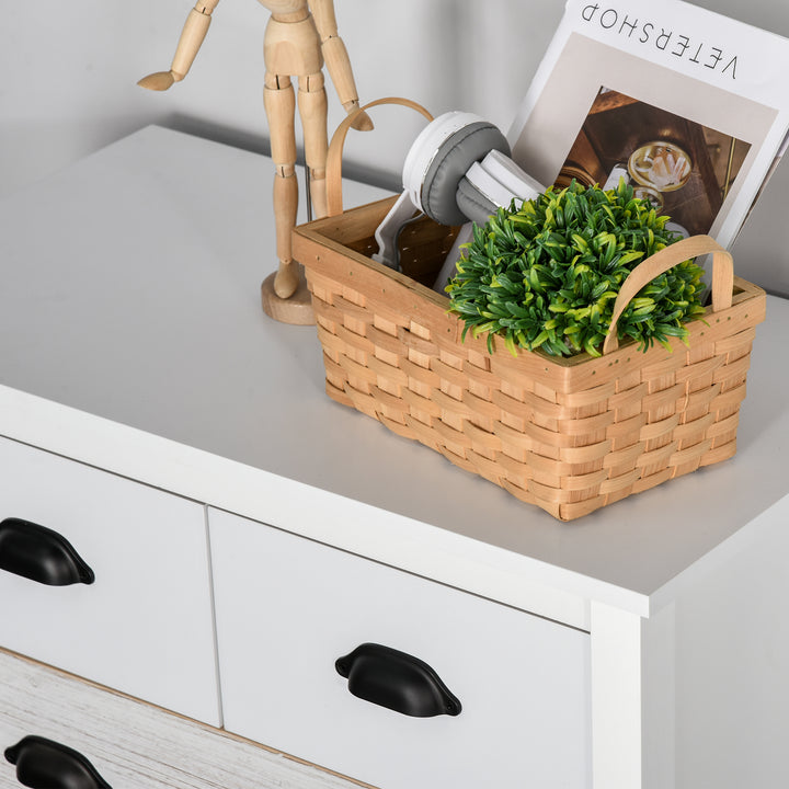 Cómoda com 5 Gavetas Cómoda para Dormitório Moderna com Desenho Anti-Tombo Cómoda para Sala de Estar Corredor 70x38x85 cm Branco