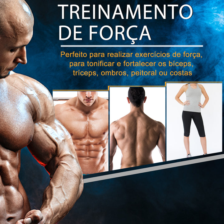 Conjunto de Halteres 20kg Ajustáveis 2 em 1 com 8 Discos 2 Barras e Extensor Ajustável para Treinamento de Força Levantamento de Pesos para Casa Academia Preto e Vermelho