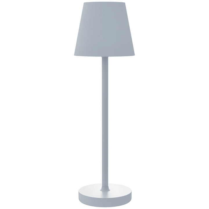 Candeeiro de Mesa com Luzes LED Candeeiro de Mesa Sem Fios Recarregável por USB-C 3 Cores Ecrã de Acrílico para Quarto Sala Ø11,2x36,5 cm Branco