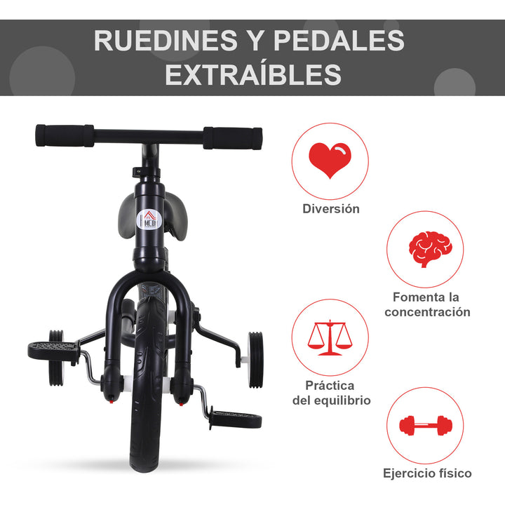 Bicicleta Balance com pedais e rodas removíveis Cor preta carga 25kg