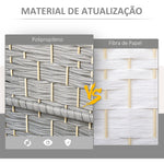 Biombo Dobrável de 4 Painéis Divisor de Ambientes 180x180 cm Ecrã de Privacidade de Polipropileno para Escritório Quarto Cinza Misto