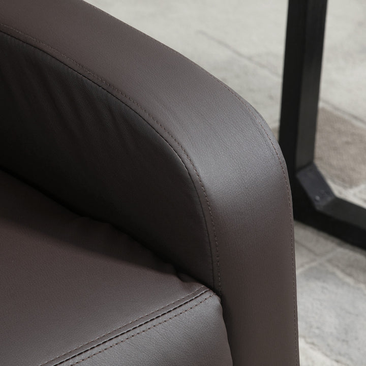 Poltrona de Massagem Poltrona Relax Reinclinável com Controle Remoto 2 Zonas de Massagem 8 Programas 5 Níveis de Intensidade Estofado em PU 68x88x98cm Marrom