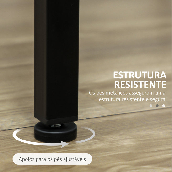 Conjunto de Móveis Altos Mesa e Cadeiras de Bar com 5 Peças Mesa de Refeição Industrial e 4 Bancos Redondos com Estrutura de Metal para Pub Sala de Jantar Cinzento e Preto