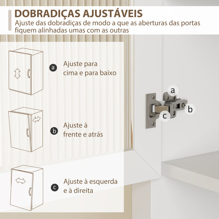 Armário de Cozinha Moderno Armário de Cozinha com 1 Gaveta 4 Portas e Prateleira Ajustável Carga Máxima 50 kg Armário Alto de Cozinha 79x40x180 cm Branco