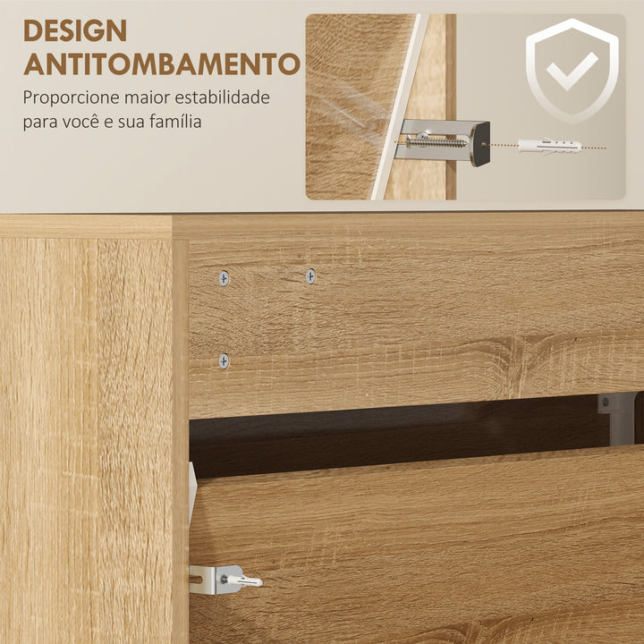 Sapateira Estreita 3 Portas com Espelho Sapateira para Entrada Corredor Para 9 Pares de Sapatos Para Corredor Espaços Reduzidos 65x17x114,5 cm Madeira