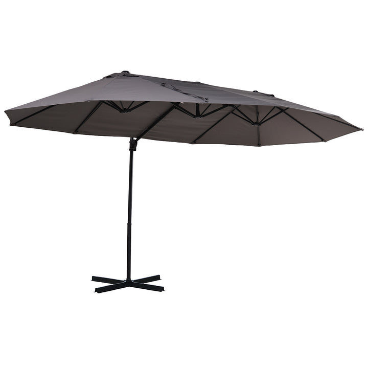 Guarda-sol de Jardim Duplo com Manivela 270x460x250 cm, Cinza