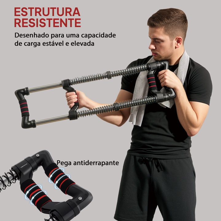 Expansor de Peito Expansor Ajustável Extensor para Musculação com Resistência Ajustável 10-80 kg para Treino em Casa Escritório Viagem Preto
