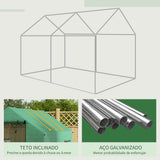 Estufa tipo Túnel 2x3x2 m Estufa de Exterior com 4 Janelas de Malha e Porta com Fecho de Correr Estufa para Cultivos Anti UV para Pátio Jardim Verde