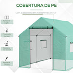 Estufa tipo Túnel 2x3x2 m Estufa de Exterior com 4 Janelas de Malha e Porta com Fecho de Correr Estufa para Cultivos Anti UV para Pátio Jardim Verde