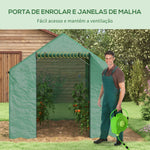 Estufa tipo Túnel 2x3x2 m Estufa de Exterior com 4 Janelas de Malha e Porta com Fecho de Correr Estufa para Cultivos Anti UV para Pátio Jardim Verde