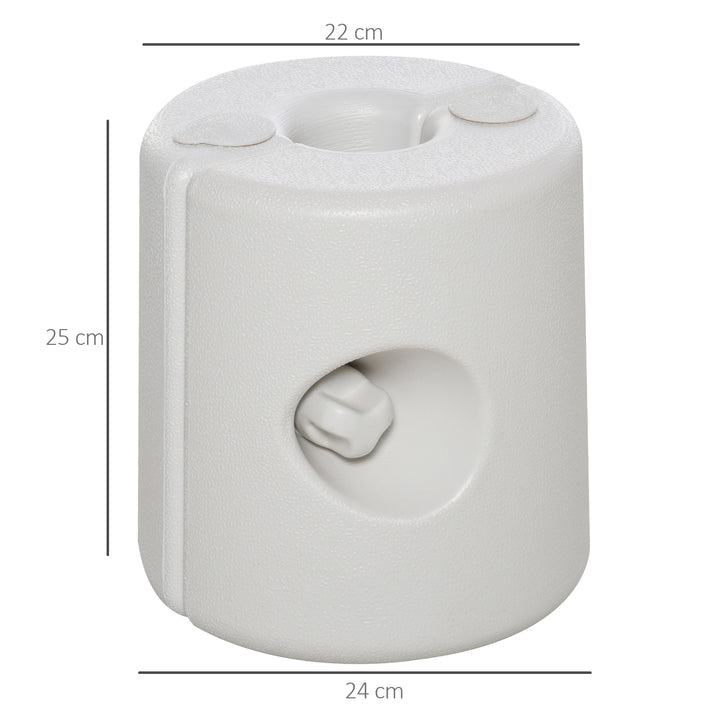 Conjunto de 4 Pesos para Tendas Dobráveis Suportes Enchíveis com 9 kg de Água Pesos para Tendas com Maçanetas de Fixação Ø22/24x25 cm Branco