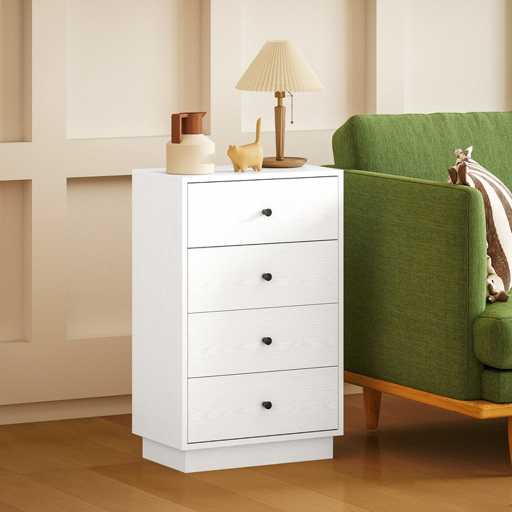 Cómoda de 4 Gavetas Cómoda para Dormitório Moderna Cómoda Estreita para Sala de Estar Corredor 47x29x75 cm Branco