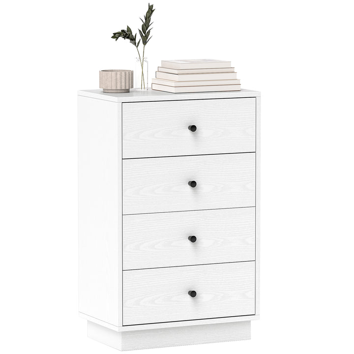 Cómoda de 4 Gavetas Cómoda para Dormitório Moderna Cómoda Estreita para Sala de Estar Corredor 47x29x75 cm Branco