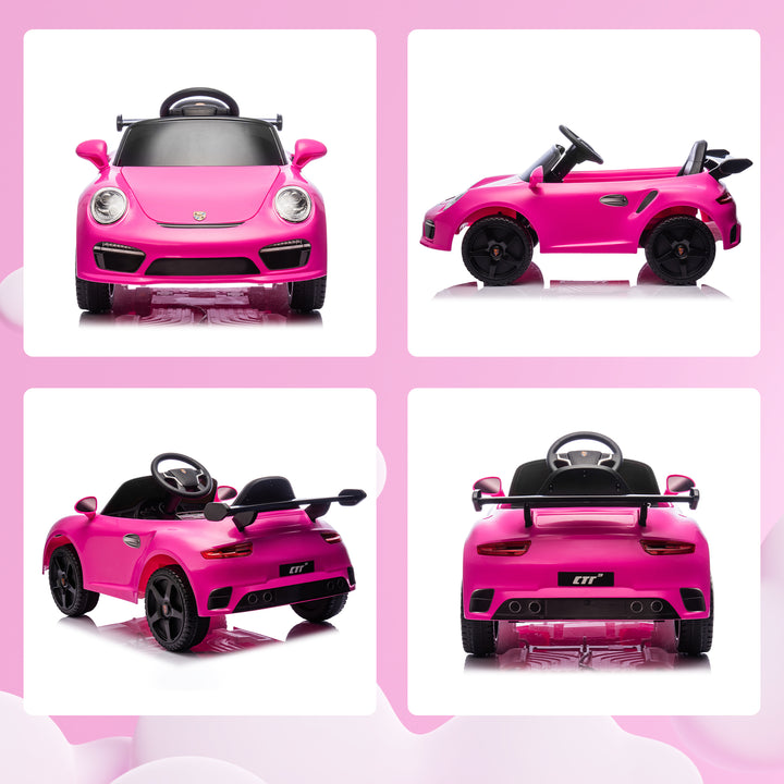 Carro Elétrico para Crianças de Polícia Carro a Bateria 12V com Controlo Remoto 2,4 G Motor Duplo Sirene Música Sem Fios Buzina Rodas Auxiliares e Faróis LED 105x58x49 cm Rosa
