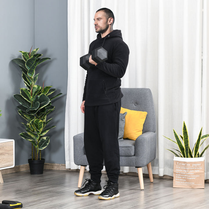 Haltere Hexagonal 15 kg Haltere com Barra de Conexão Metálica para treino em Casa Ginásio Escritório Preto e Prata