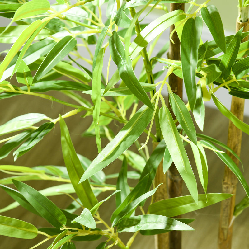 2 Plantas Artificiais com Vaso Plantas Sintéticas de Bambu com 498 Folhas para Decoração em Sala de Estar Escritório Casa Ø15x120 cm Verde