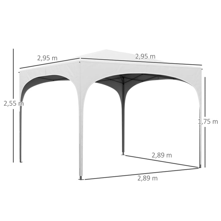 Tenda Dobrável 3x3 m Tenda de Jardim com Altura Ajustável Bolsa de Transporte Tecido Anti-UV e Sacos de Areia para Exterior Jardim Branco