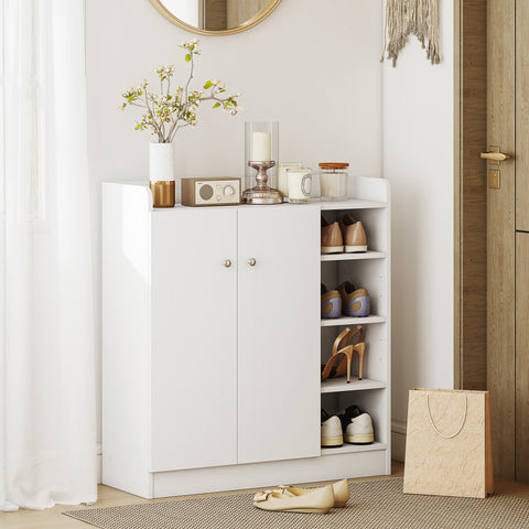 Sapateira armário de sapatos 4 Prateleiras para entrada corredor 83x30x90cm Branco