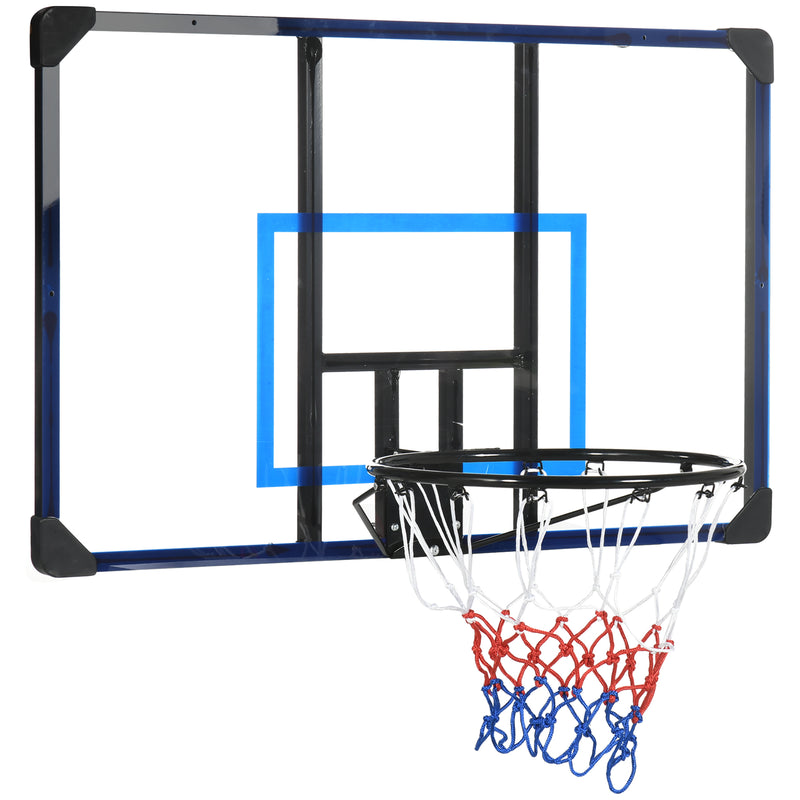 Tabela de Basquetebol de Parede Cesta de Basquetebol para Exterior 113x61x73 cm Azul e Preto