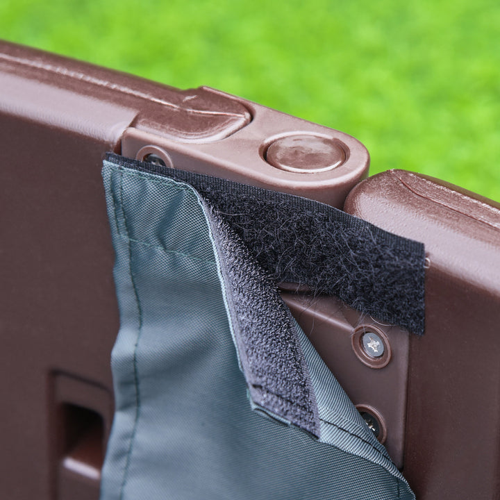 Caixa de Areia para Crianças acima de 3 Anos Caixa de Areia Infantil Redonda com Cobertura e Assentos Caixa de Areia para Crianças de Exterior Ø123x22,5 cm Marrom