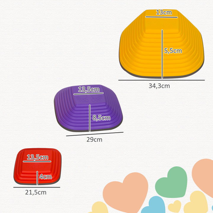Conjunto de Blocos de Equilíbrio para Crianças Empilhável de 6 Peças Jogo de Equilíbrio para Crianças acima de 3 Anos Antiderrapante para Interior e Exterior Multicor