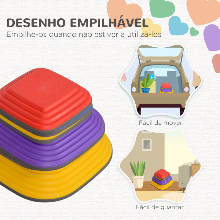 Conjunto de Blocos de Equilíbrio para Crianças Empilhável de 6 Peças Jogo de Equilíbrio para Crianças acima de 3 Anos Antiderrapante para Interior e Exterior Multicor