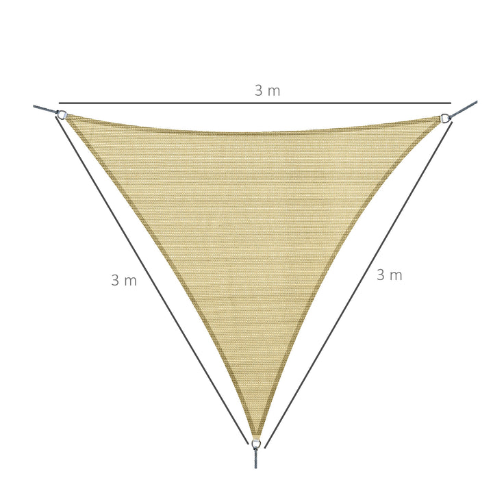 Toldo Vela 3x3x3m Triangular Cor Areia para Terraço Jardim Camping