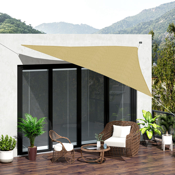 Toldo Vela 3x3x3m Triangular Cor Areia para Terraço Jardim Camping