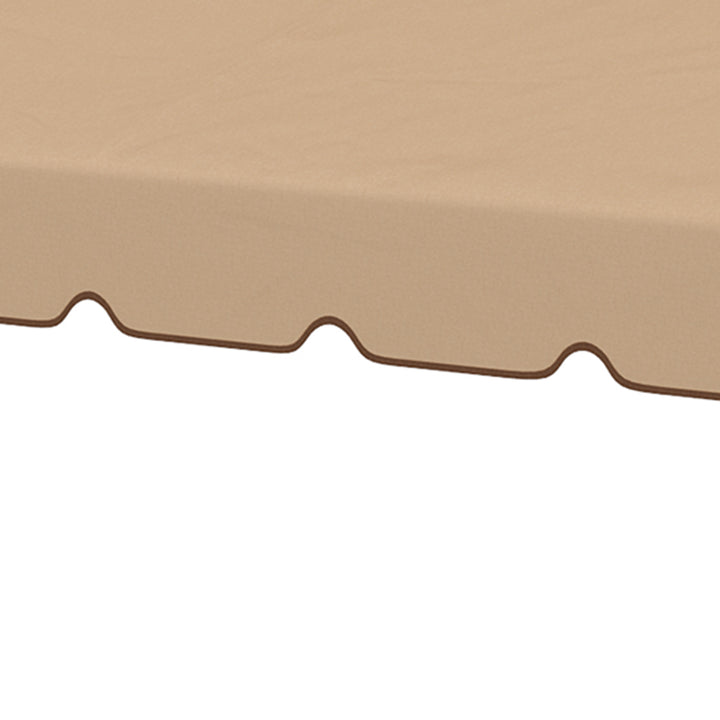 Cobertura de Substituição para Pérgola 300x300 cm Teto de Substituição para Pérgolas Exterior com Duplo Teto e 8 Orifícios de Drenagem Cáqui