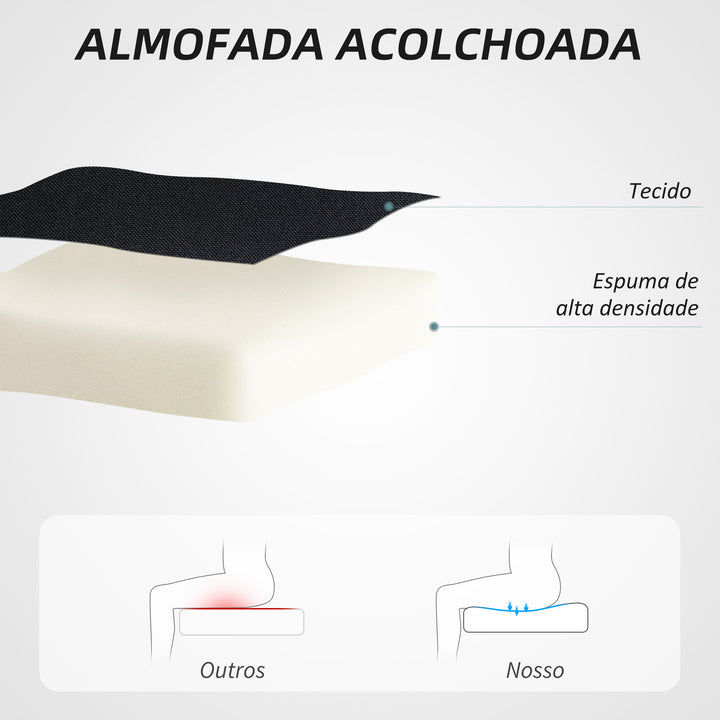 Cadeira de Escritório sem Apoio para os Braços Cadeira de Escritório Giratória Estofada em Linho Sintético com Altura Ajustável para Estudo Dormitório Tocador Carga 120 kg 53x43x85-93 cm Preto