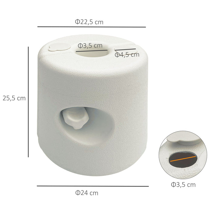 Conjunto de 4 Pesos para Tendas Dobráveis Suportes Enchivel com 9,5 kg de Água ou 12 kg de Areia com Maçanetas de Fixação Ø24x25,5 cm Branco