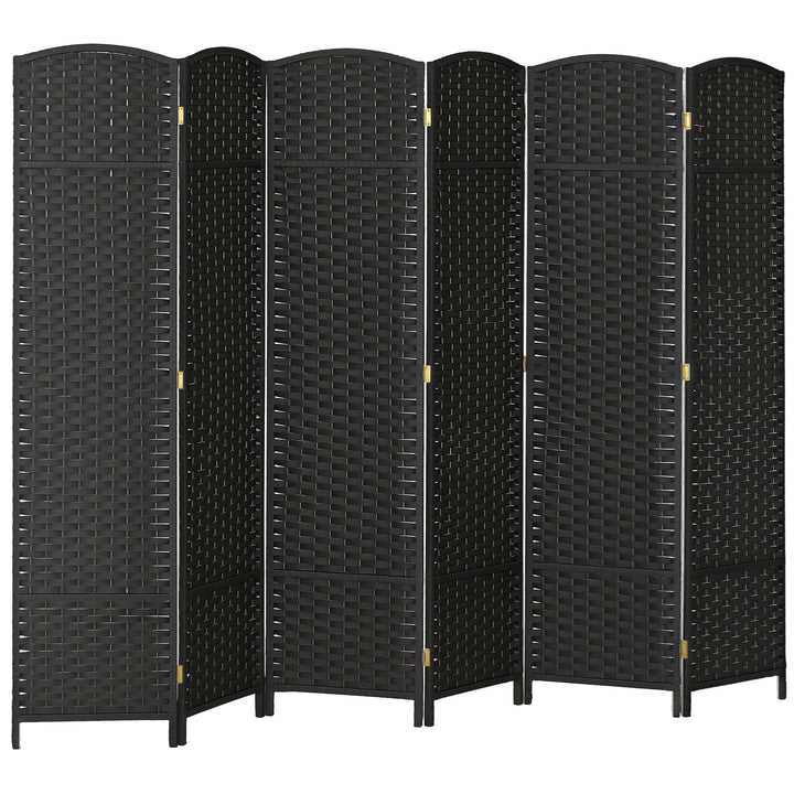 Biombo de 6 Painéis Separador de Ambientes Dobrável 240x170 cm Biombo Separador de Ambientes para Sala de Estar Dormitório Escritório Preto