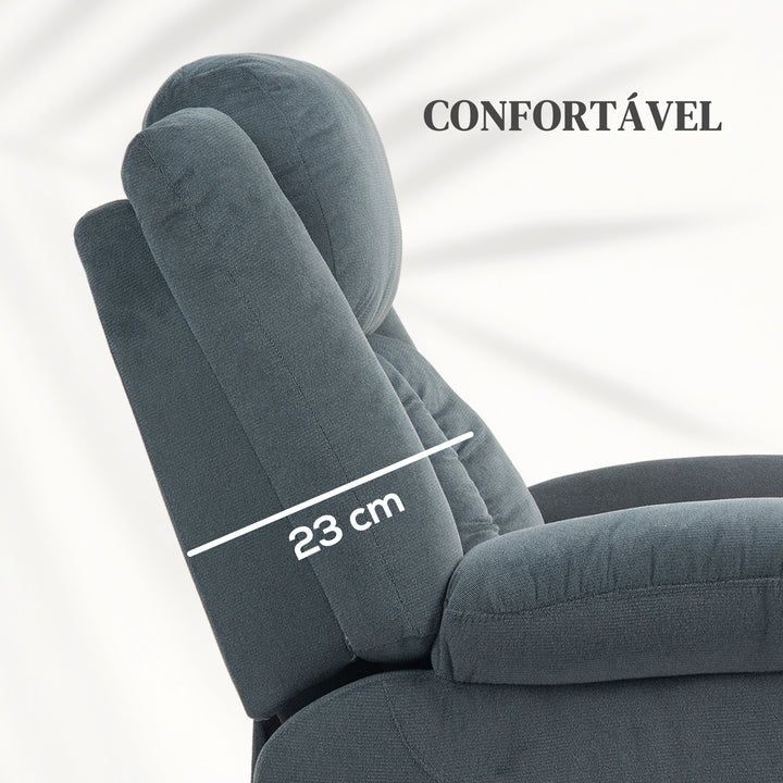 Poltrona Relax Reclinável Elétrica Levanta Pessoas com Porta USB Controlo Remoto Assento Largo Apoio para os Pés Estofada em Tecido Aveludado Cinzento