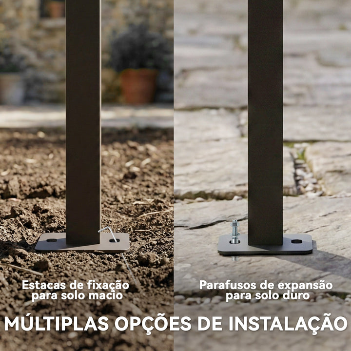 Pérgola de Parede de Jardim 4x3 m Pérgola de Jardim com Telhado Retrátil Proteção UPF30+ Orifícios de Drenagem e Estrutura Metálica Pérgola para Terraço Jardim Exterior Creme