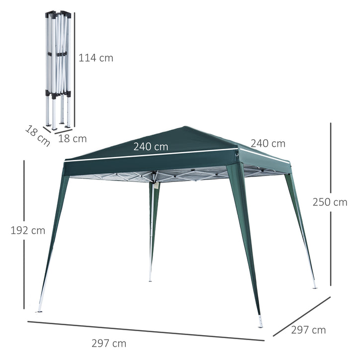 Tenda Dobrável 3 x 3m para Exterior para Jardim Parque de Campismo Festa Loja Eventos Aço e Oxford Verde