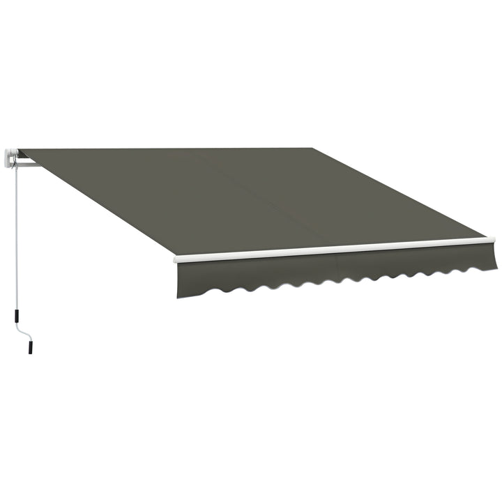 Toldo Manual Retrátil 350x250 cm Toldo para Varanda com Manivela de Metal Impermeável e Anti-UV Toldo Enrolável de Exterior para Jardim Terraço Janelas Cinza