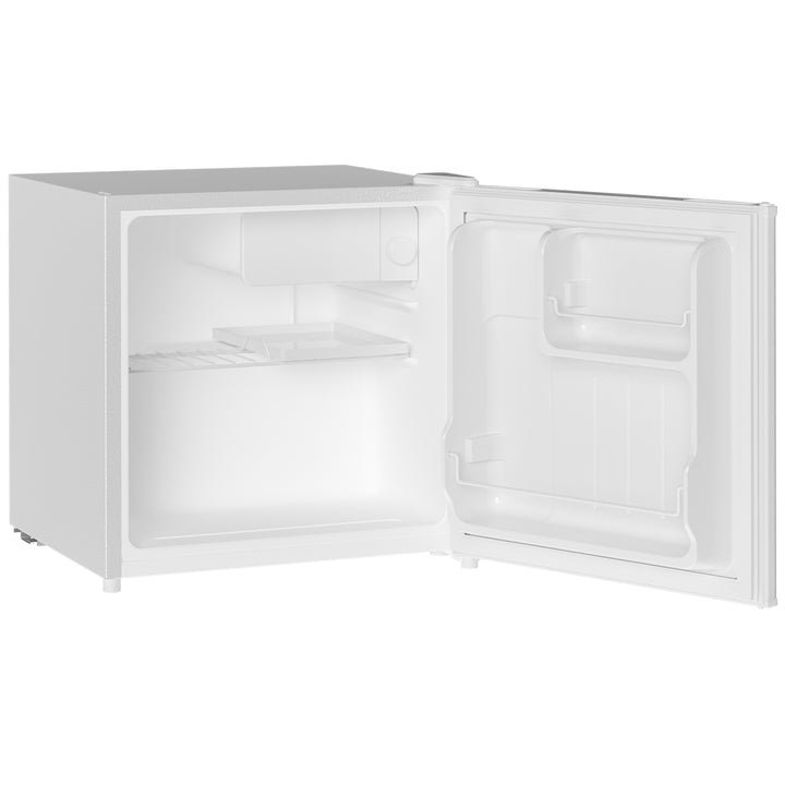 Mini Frigorífico Silencioso 46L Classe F Frigorífico Pequeno com Temperatura Ajustável e Porta Reversível para Sala de Estar Dormitório Escritório 48x44x49 cm Branco