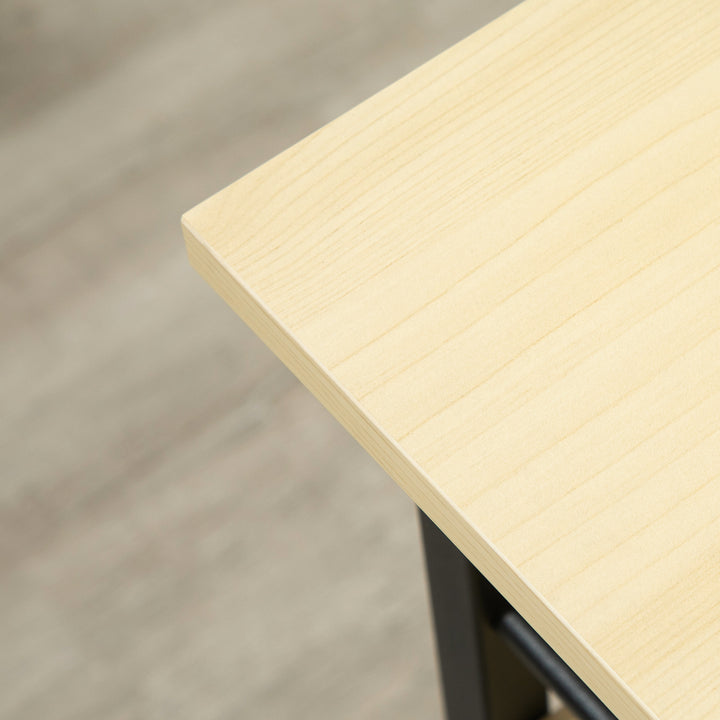 Mesa Auxiliar com Rodas Mesa Lateral em Forma de C para Sofá Cama com 2 Prateleiras e Freios para Dormitório Sala de Estar Estilo Moderno 60x34,5x64,5cm Madeira