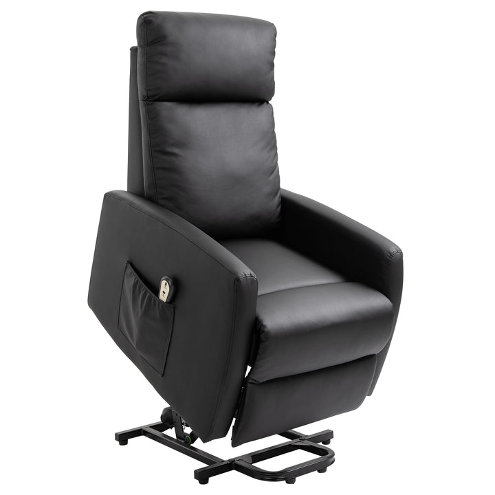 Poltrona Relax Levanta Pessoas Poltrona Elétrica Reclinável a 145° com Controlo Remoto Apoio para Pés para Pessoas Idosas 67x95x105 cm Preto