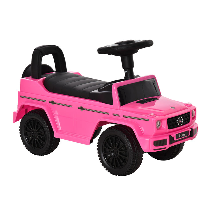 Carro Andador para Bebés de 12 a 36 Meses Carro Andador com Licença Mercedes G350 com Compartimento de Arrumação e Volante Carga 25 kg 62,5x28,5x45 cm Rosa