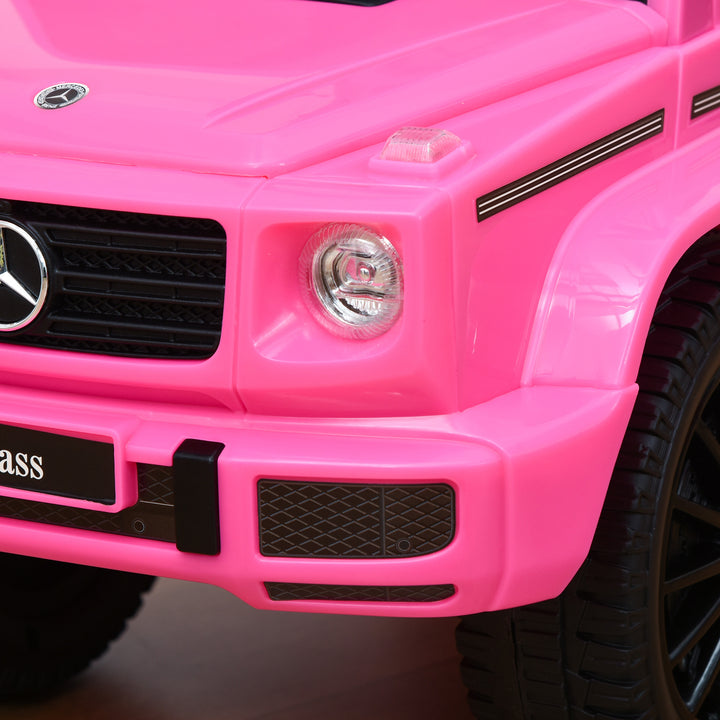 Carro Andador para Bebés de 12 a 36 Meses Carro Andador com Licença Mercedes G350 com Compartimento de Arrumação e Volante Carga 25 kg 62,5x28,5x45 cm Rosa