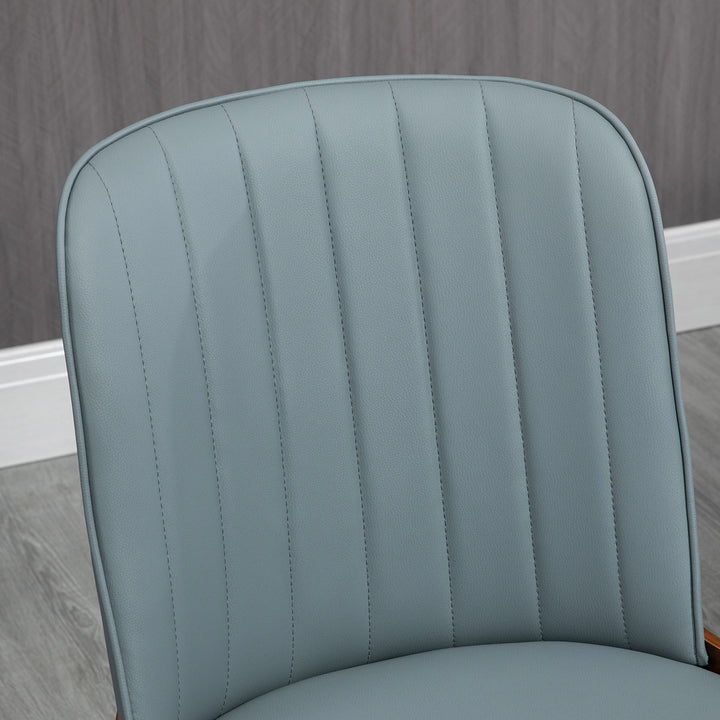 Conjunto de 2 Cadeiras de Sala de Jantar Modernas Cadeiras de Cozinha com Assentos Estofados em PU e Pés de Madeira Carga Máxima 120kg 47,5x55x85cm Cinza e Madeira