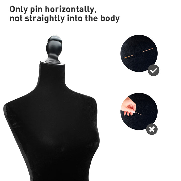 Manequim de Costura Feminino Manequim de Costura Ajustável a 130-168 cm com Tripé de Madeira para Fotografia de Moda Exposição de Roupas Preto