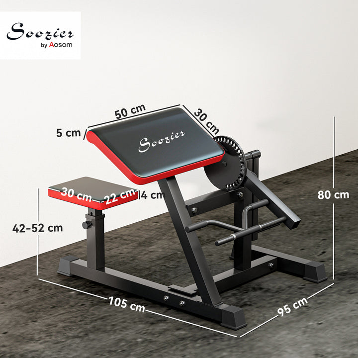 Máquina de Bíceps e Tríceps 2 em 1 Banco de Curl de Pregador com Assento e Suporte de Cotovelo Ajustáveis Máquina de Curl de Bíceps e Extensão de Tríceps para Treino em Ginásio Casa 105x95x80 cm Preto