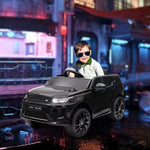 Carro Elétrico para Crianças acima de 3 Anos com Licença Land Rover Discovery Sport Carro Elétrico Infantil com Bateria 12V Controlo Remoto Faróis Buzina e Música 106x65,5x51 cm Preto