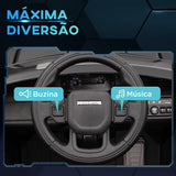 Carro Elétrico para Crianças acima de 3 Anos com Licença Land Rover Discovery Sport Carro Elétrico Infantil com Bateria 12V Controlo Remoto Faróis Buzina e Música 106x65,5x51 cm Preto