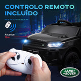 Carro Elétrico para Crianças acima de 3 Anos com Licença Land Rover Discovery Sport Carro Elétrico Infantil com Bateria 12V Controlo Remoto Faróis Buzina e Música 106x65,5x51 cm Preto